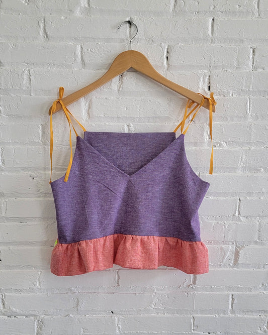 Tie Cropped Top, Purple