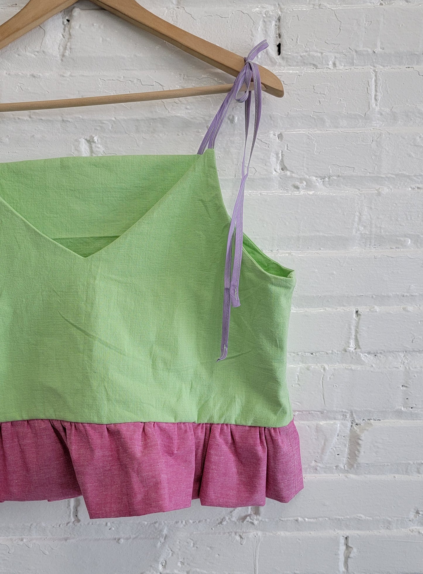 Tie Cropped Top, lime green