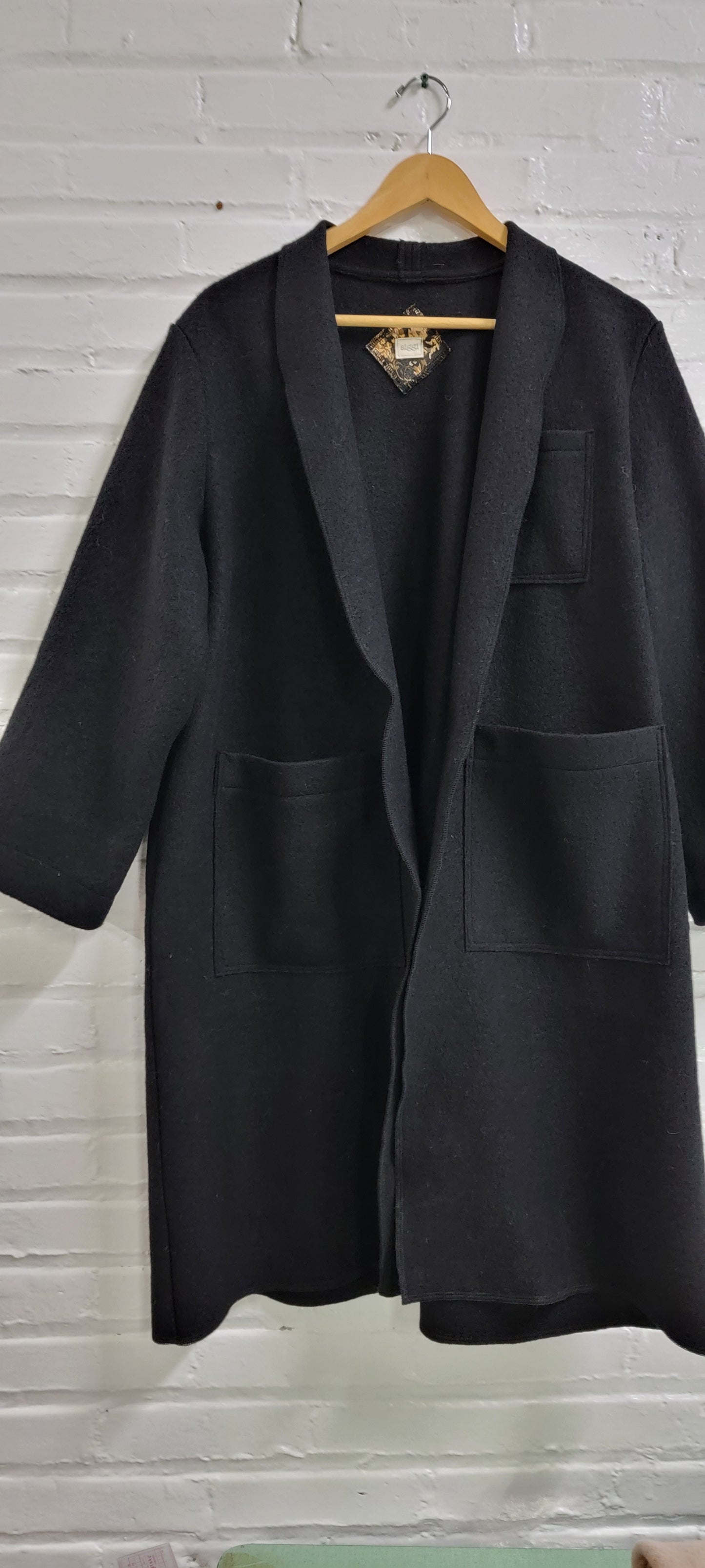 Merino Wool INGRID Labcoat, Black