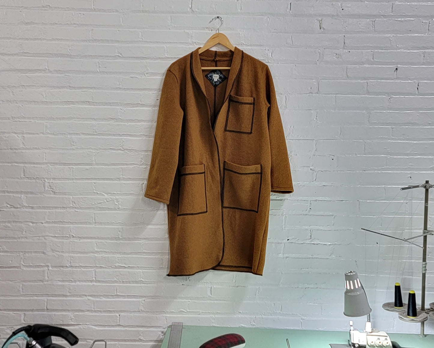 Merino Wool INGRID Labcoat, Caramel