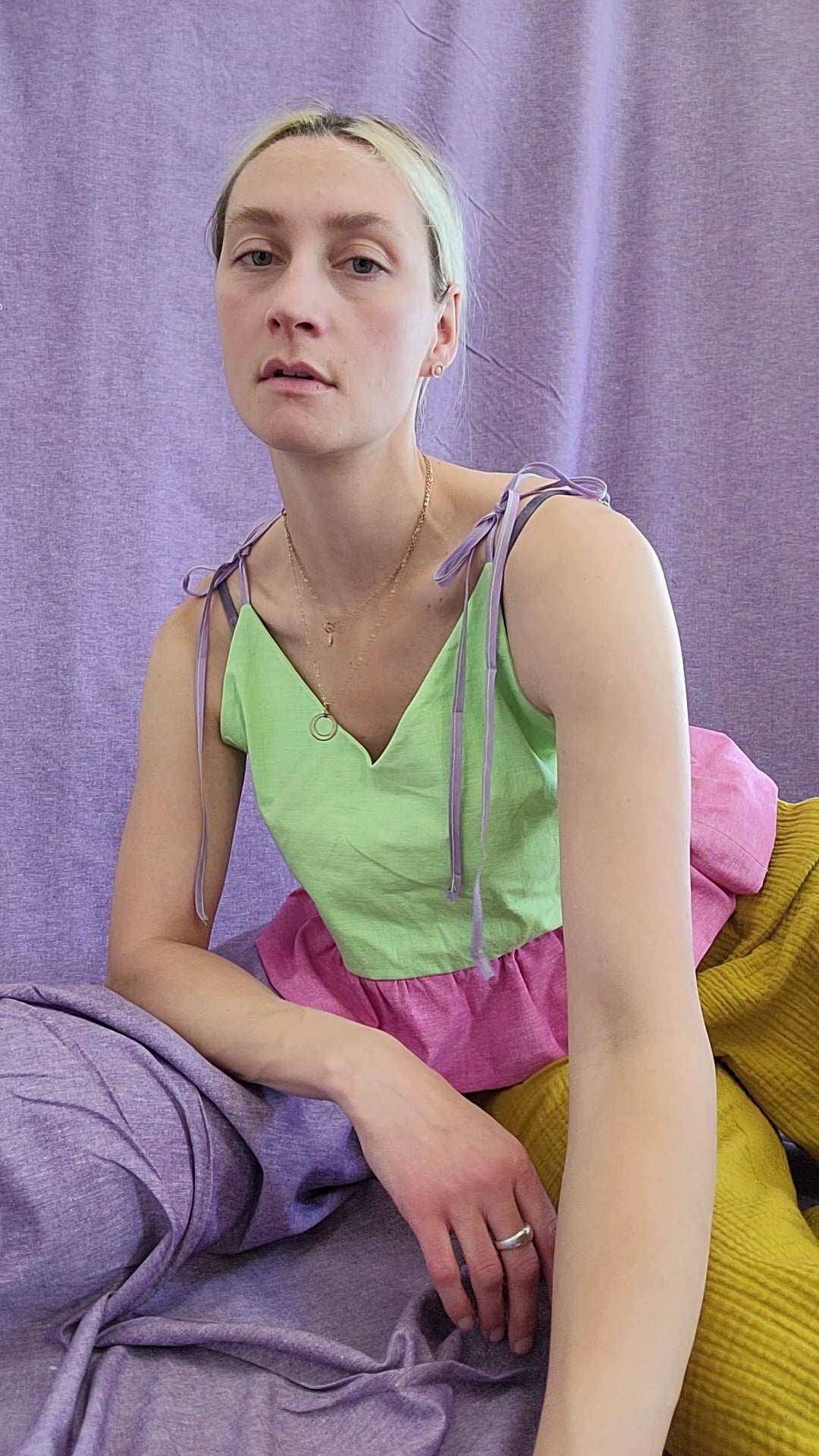 Tie Cropped Top, lime green