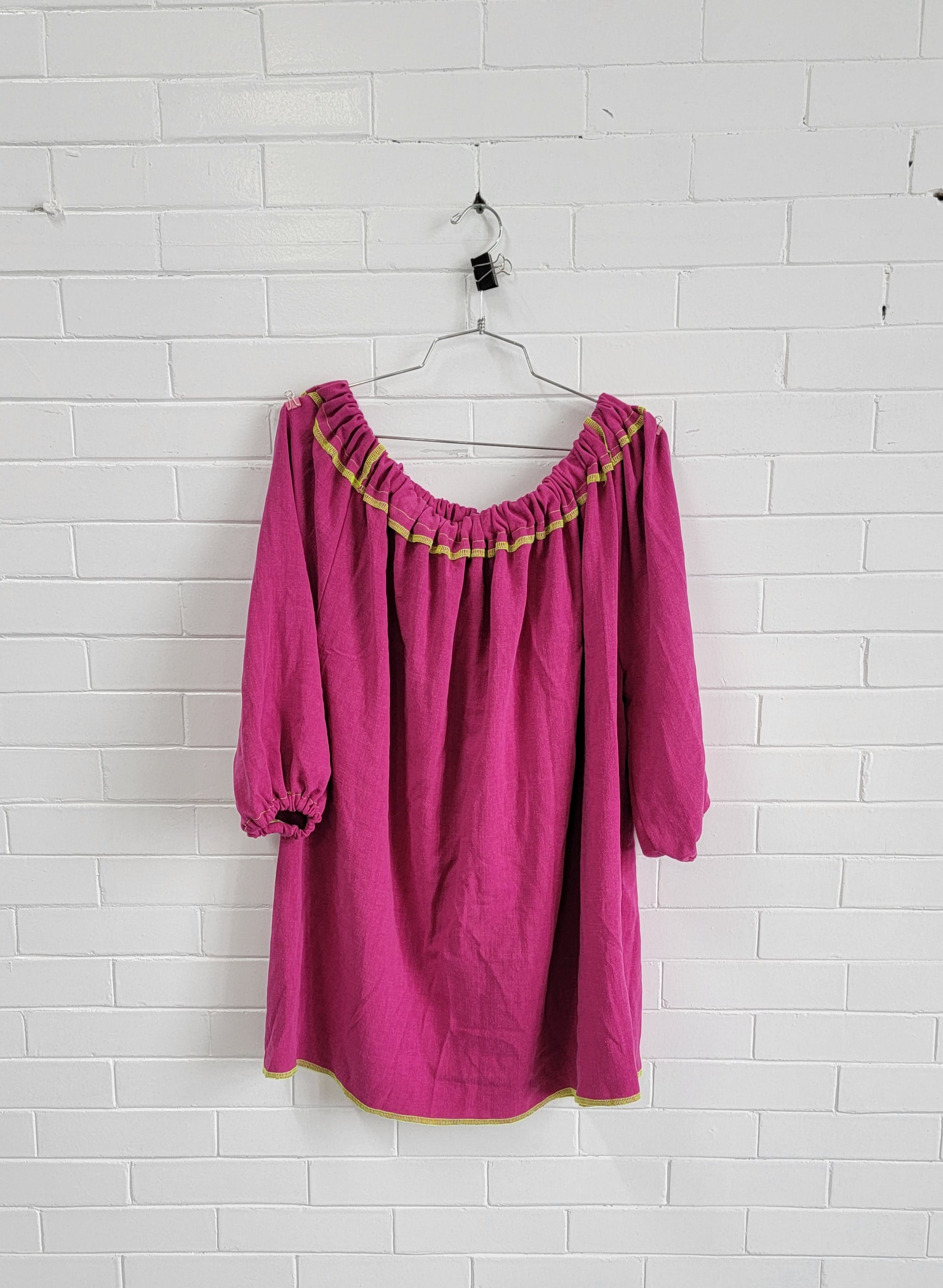 Dally Dress, Fuchsia linen