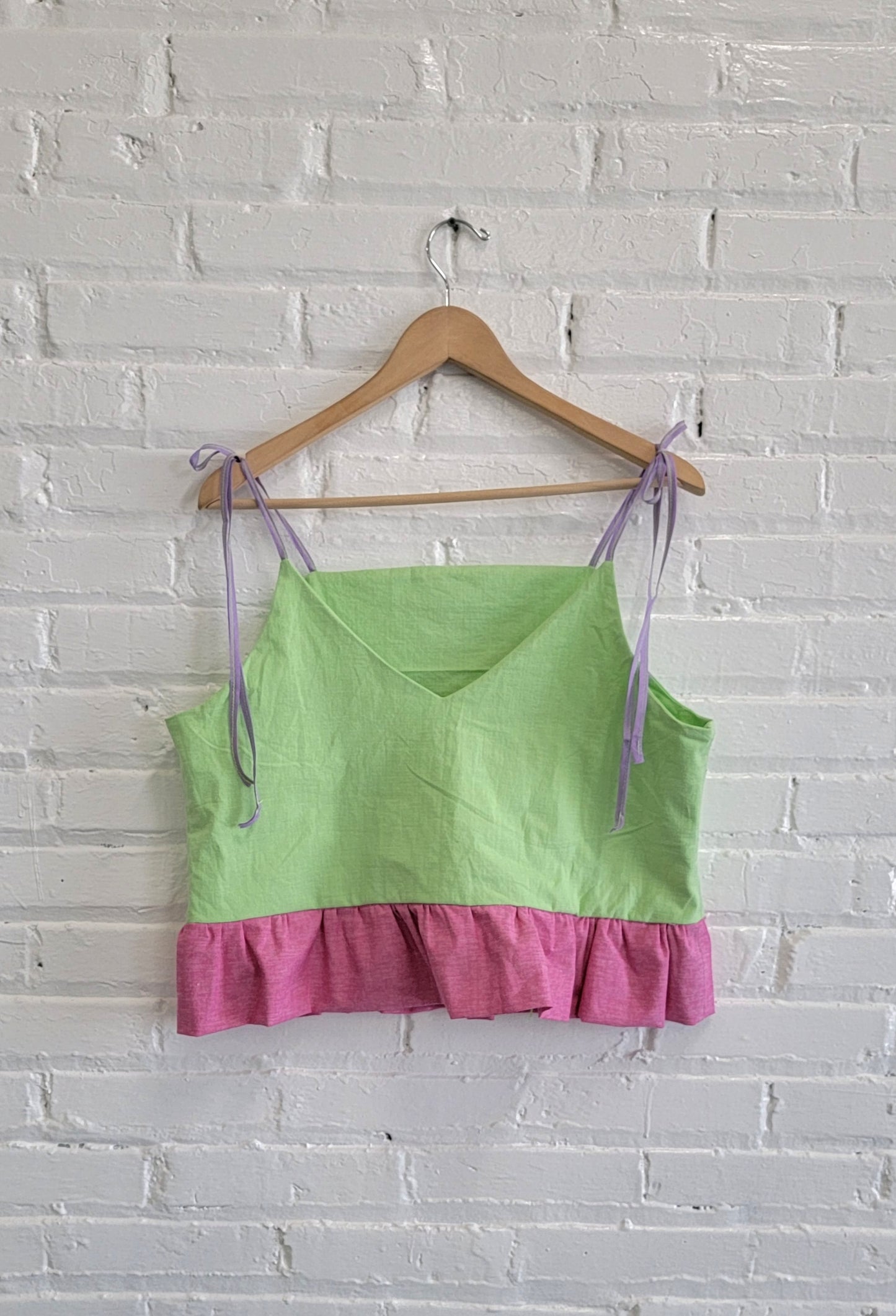 Tie Cropped Top, lime green