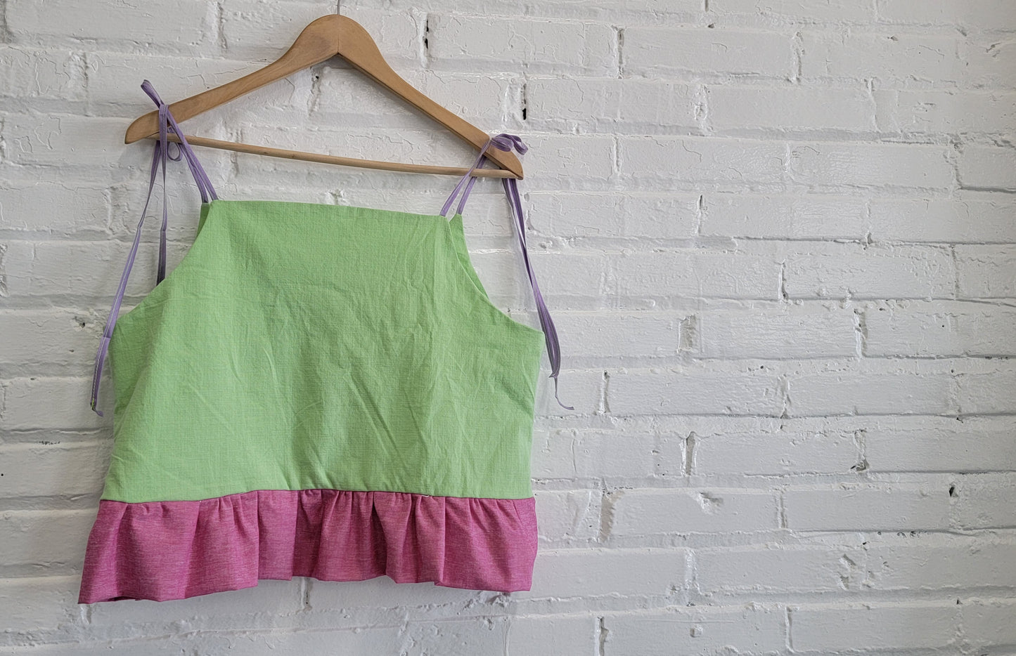 Tie Cropped Top, lime green