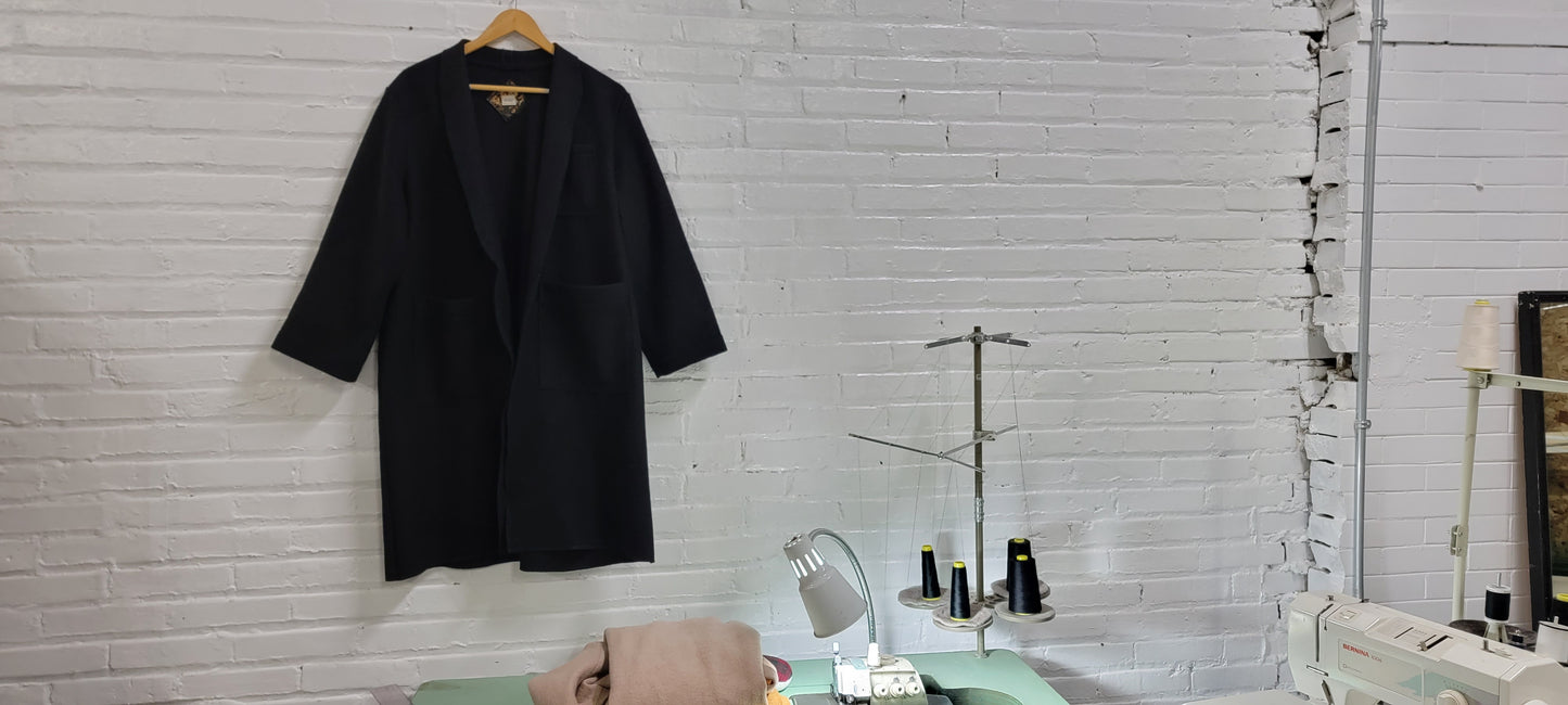 Merino Wool INGRID Labcoat, Black